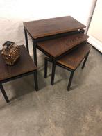 4 vintage bijzettafels mimiset stijl Pastoe, Ophalen, Zo goed als nieuw, Rechthoekig, Minder dan 55 cm