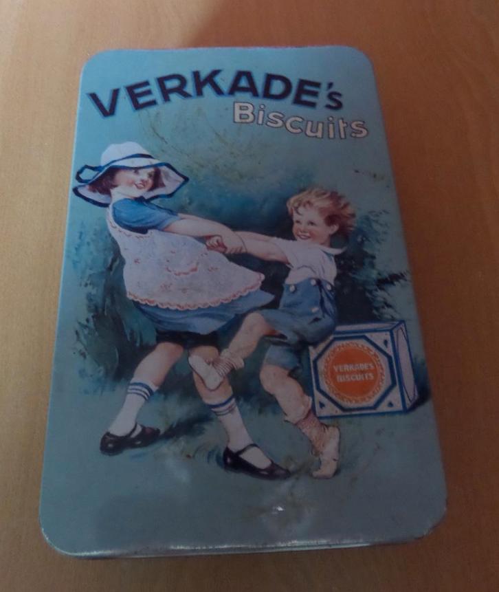 Retro Verkade's biscuit blik, Verzamelen, Blikken, Gebruikt, Koek(jes), Verkade, Ophalen of Verzenden