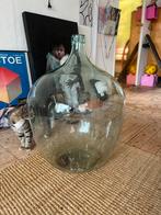 Vintage grote handgeblazen gistfles glazen fles, Gebruikt, Overige kleuren, Ophalen of Verzenden, Glas