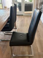 Eetkamerstoelen 6 stuks, Ophalen, Gebruikt, Bruin, Leer