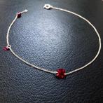 Ketting collier zilver 925 robijn, Nieuw, Ophalen of Verzenden, Met edelsteen, Rood
