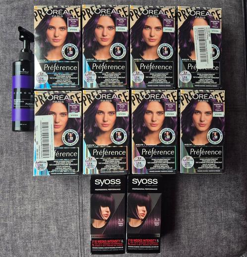 8 x L'Oréal Magnetic Plum - 2 x Syoss Trendy Violet haarverf, Sieraden, Tassen en Uiterlijk, Uiterlijk | Haarverzorging, Nieuw