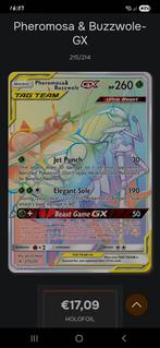 Pokemon kaart Pheromosa&Buzzwole GX, Ophalen of Verzenden, Zo goed als nieuw, Losse kaart