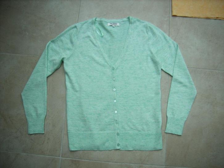 Nieuw gebreid V-hals vestje The Sting groen gemêleerd maat L, Kleding | Dames, Truien en Vesten, Nieuw, Maat 42/44 (L), Groen