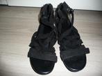 Zwarte open schoen. Maat 41., Zwart, Zo goed als nieuw, Sandalen of Muiltjes, Ophalen of Verzenden