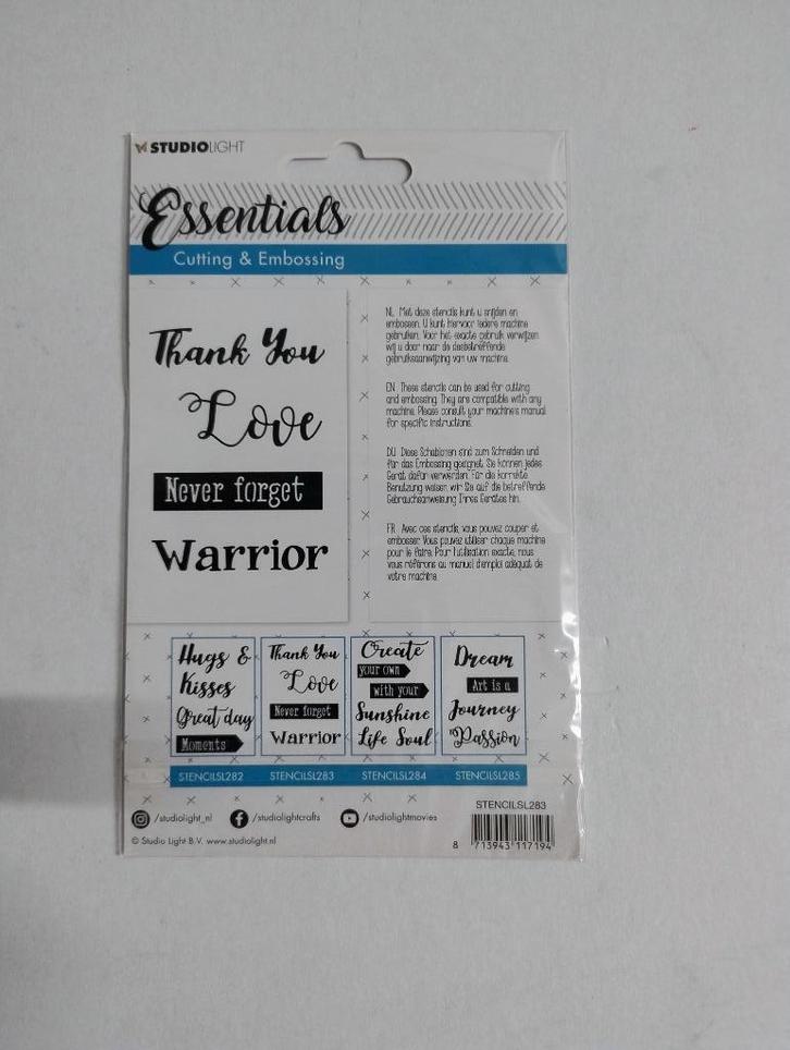 Studio Light Essentials SL283, 284 en 285, Hobby en Vrije tijd, Kaarten | Zelf maken, Zo goed als nieuw, Pons of Mal, Overige thema's