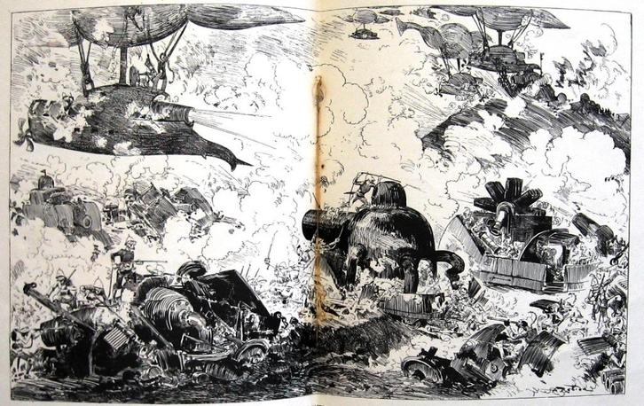 Robida: Un Caricaturiste Prophète 1916 Humor Karikaturen WO1, Antiek en Kunst, Antiek | Boeken en Bijbels, Ophalen of Verzenden