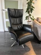 Hjort Knudsen Relaxfauteuil Zwart Leer M/L Elektrisch, Huis en Inrichting, Fauteuils, Ophalen of Verzenden, Zo goed als nieuw