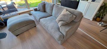 Bank met hocker beige 