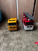 Bruder Brandweerwagen & gele oplegger, Kinderen en Baby's, Speelgoed | Speelgoedvoertuigen, Ophalen, Gebruikt