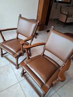 oud leren stoel 2 stuks vintage, Antiek en Kunst, Ophalen
