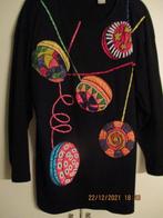 Apart langvallen (vrolijk)Shirt met JOJO'S, zware kwaliteit, Zwart, Lange mouw, Ophalen, Maat 38/40 (M)