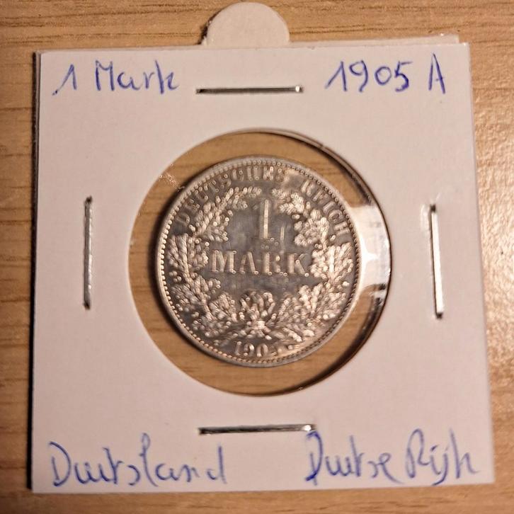 1 Mark zilver 1905 A  Duitse Rijk, Postzegels en Munten, Munten | Europa | Niet-Euromunten, Losse munt, Duitsland, Zilver, Ophalen of Verzenden