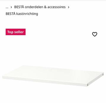 Ikea Besta 2 x plank wit 56x36 cm - afbeelding 2