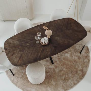 *ACTIE* Eetkamertafel Tafel Silvi Deens Ovaal Mango Hout (11 beschikbaar voor biedingen