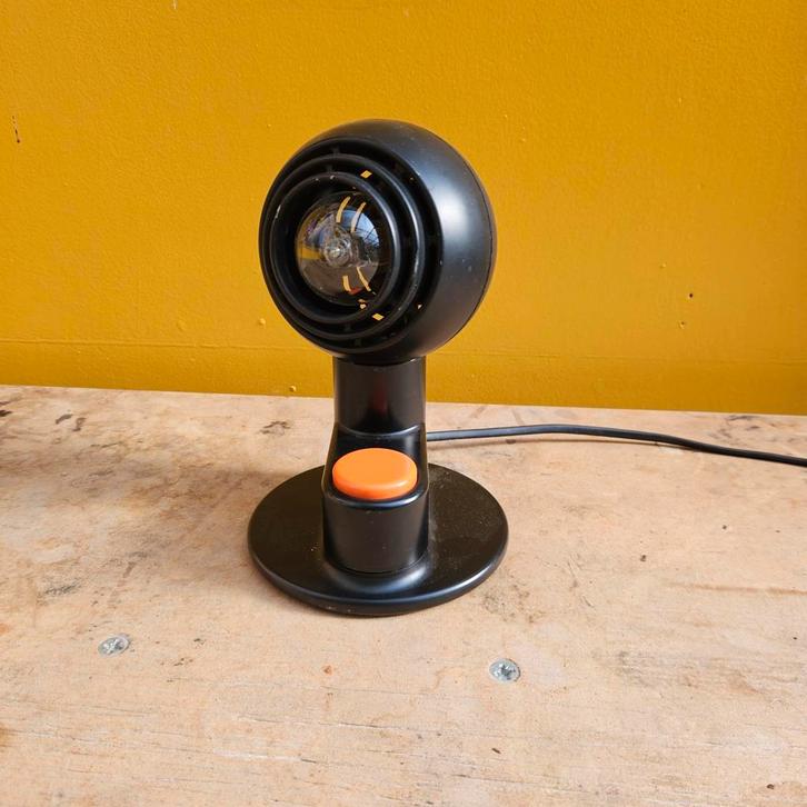 Vintage zwarte bureaulamp Osram met oranje knop, Huis en Inrichting, Lampen | Losse lampen, Gebruikt, Gloeilamp, Minder dan 30 watt