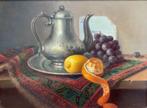 E. P. Moleveld (1946) - Stilleven met tinnen ketel en fruit, Ophalen of Verzenden