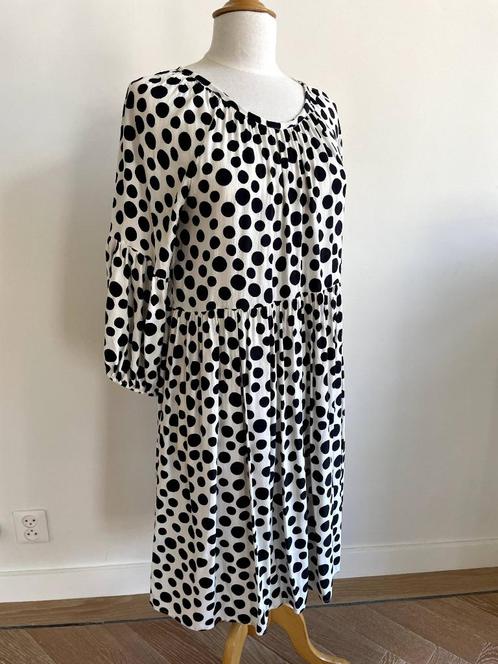 La Fee Maraboutee: Luchtig, viscose zomerjurkje. Maat 42, Kleding | Dames, Jurken, Zo goed als nieuw, Maat 42/44 (L), Zwart, Knielengte