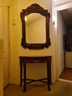 MOOI HOUTEN NOSTALGISCHE SPIEGEL MET TAFELTJE, Ophalen of Verzenden, Rechthoekig, Minder dan 50 cm