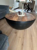 Oude houten ronde tafel - 90cm, Huis en Inrichting, Tafels | Salontafels, Gebruikt, Rond, Minder dan 50 cm, Overige houtsoorten