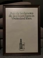 Heineken reclame poster in lijst 2., Verzamelen, Biermerken, Reclamebord, Plaat of Schild, Heineken, Zo goed als nieuw, Ophalen