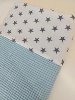 Wiegdeken babyblauw met ster laken, Ophalen of Verzenden, Nieuw, 100 cm of meer, Deken