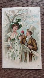 Romantische kaart.De liefde verklaren, roos aanbieden., Ophalen of Verzenden, Voor 1920, Overige thema's