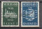 K449 NVPH 1939 100 jaar spoorwegen gestempeld 325 326, Postzegels en Munten, Postzegels | Nederland, Ophalen of Verzenden, T/m 1940