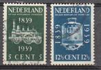 K449 NVPH 1939 100 jaar spoorwegen gestempeld 325 326, Ophalen of Verzenden, T/m 1940, Gestempeld