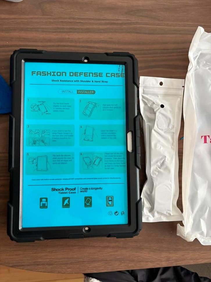 Rugged Shockproof Hoes met Samsung Galaxy Tab A8 2022, 10.5”, Computers en Software, Tablet-hoezen, Zo goed als nieuw, Bescherming voor- en achterkant