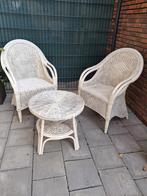 Rieten set,wit, Ophalen, Rotan