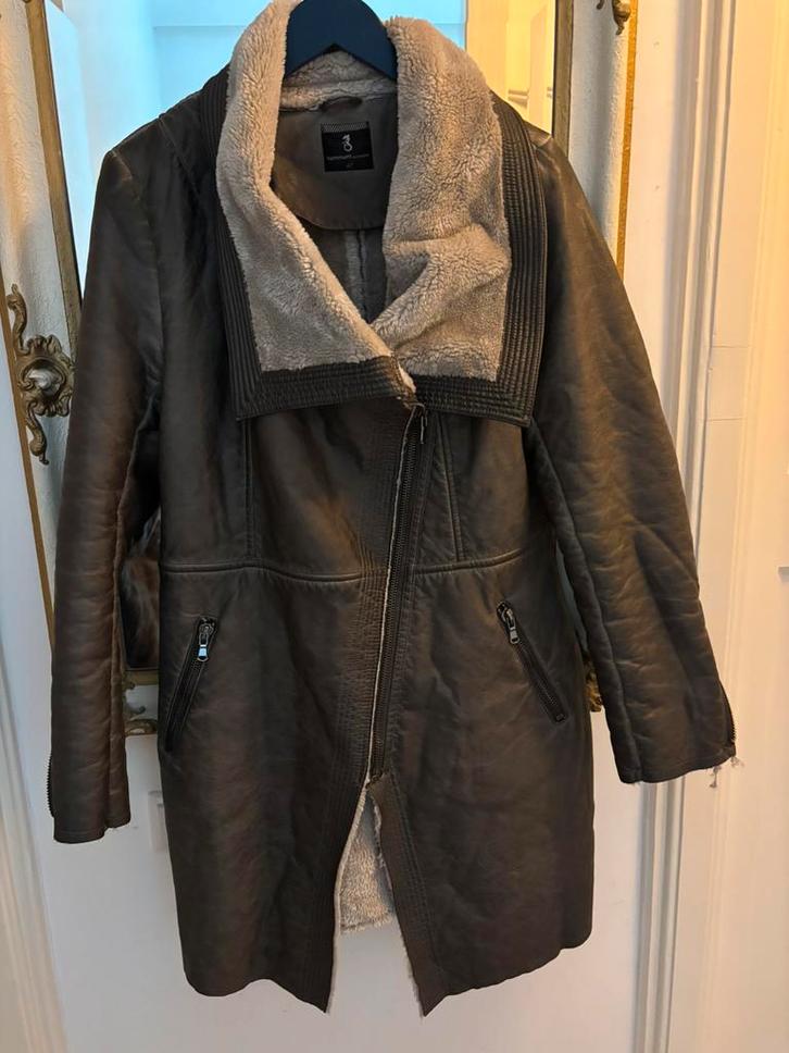 Summum Woman warme vegan leren jas gevoerd met teddy Maat 40, Kleding | Dames, Jassen | Winter, Zo goed als nieuw, Maat 38/40 (M)