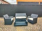 4 delig loungeset met kussens, Kunststof, Bank, Gebruikt, 4 zitplaatsen