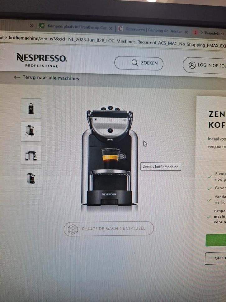 Nespresso koffiepadsmachine Zenius professioneel., Witgoed en Apparatuur, Koffiezetapparaten, Zo goed als nieuw, Koffiemachine