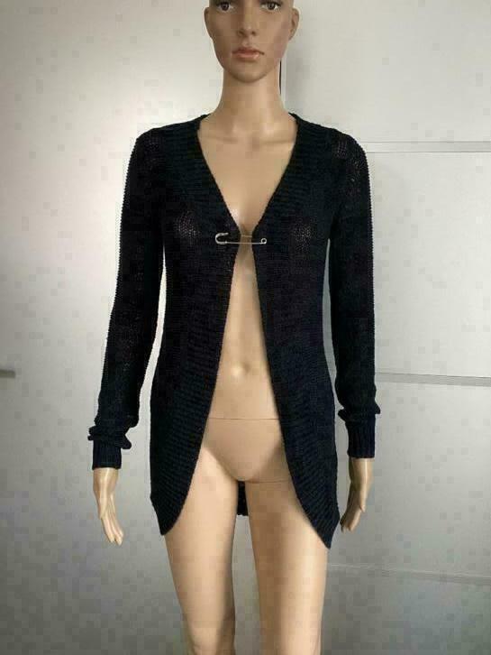 E1176 Only: maat XS/S=34/36 vest gebreid donker-blauw, Kleding | Dames, Truien en Vesten, Zo goed als nieuw, Maat 34 (XS) of kleiner