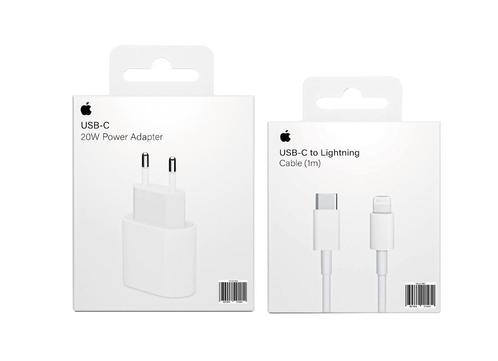Apple Snellader 20 W inc Apple USB-C Lightning Kabel SET, Telecommunicatie, Mobiele telefoons | Telefoon-opladers, Nieuw, Apple iPhone