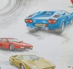 13186  race autos lambroughini cars behang wallpaper swiet, Huis en Inrichting, Stoffering | Behang, Verzenden, Minder dan 10 m²