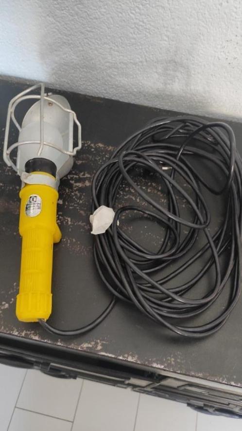 Vintage looplamp geel met zinken kapje, Huis en Inrichting, Lampen | Overige, Gebruikt, Ophalen of Verzenden