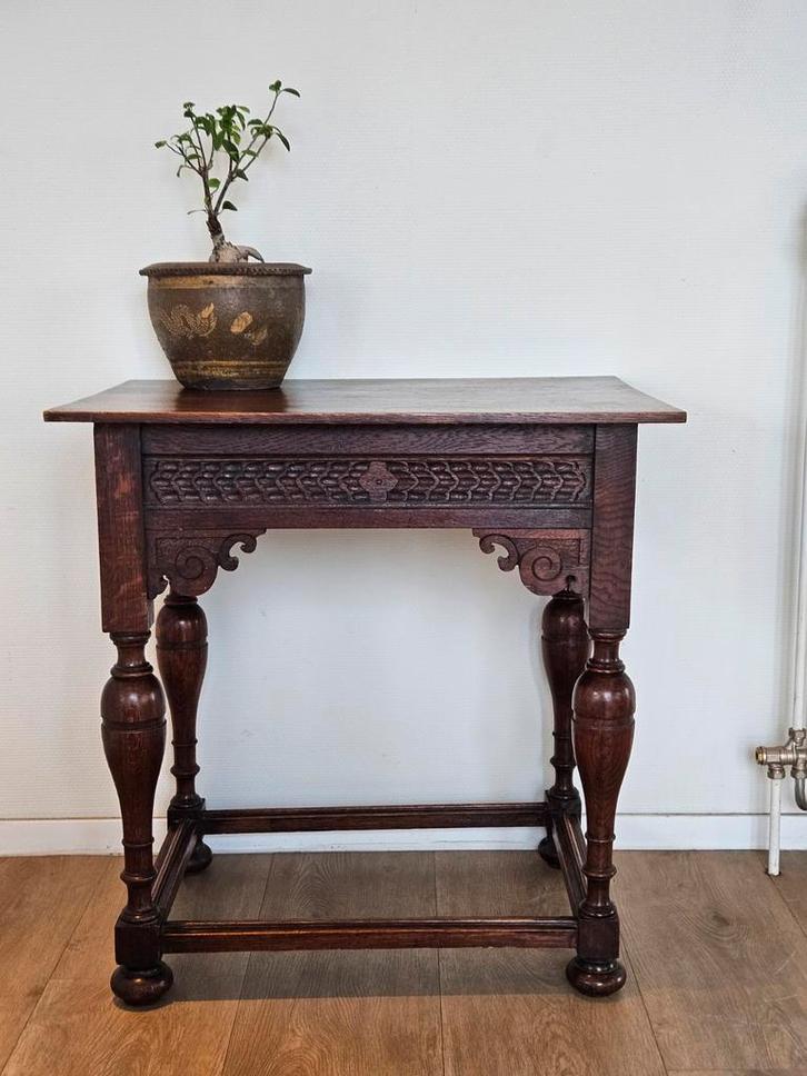 Antiek Engels houten tafeltje bijzettafel sidetable tafel, Antiek en Kunst, Antiek | Meubels | Tafels, Ophalen