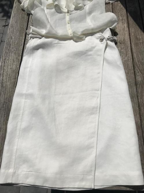 Zomerse omslagrok van Ralph Lauren in off-white, maat 8, Kleding | Dames, Rokken, Zo goed als nieuw, Maat 38/40 (M), Wit, Onder de knie