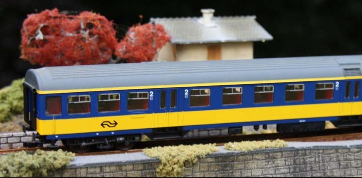 Artitec 20.158.02 NS Plan W1 blauw/geel nr. 457 H0, Hobby en Vrije tijd, Modeltreinen | H0, Nieuw, Wagon, Gelijkstroom, Overige merken