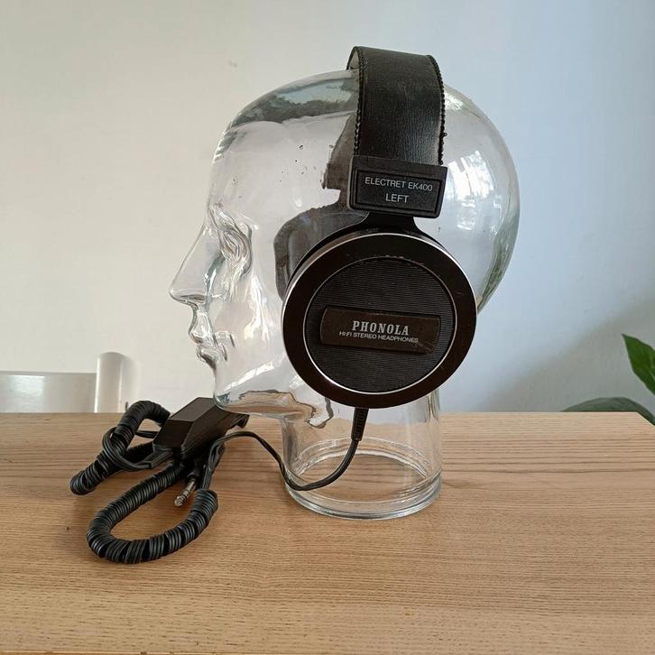Vintage Phonola Electret EK400 Hoofdtelefoon - Decoratief!, Audio, Tv en Foto, Koptelefoons, Gebruikt, Op oor (supra aural), Overige merken