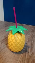 Ananas drinkbeker drink beker fles met rietje NIEUW, Nieuw, Ophalen of Verzenden