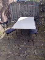 Tuinset met 6 stoelen, romantisch, brocante, vintage, Tuin en Terras, Tuinset, Eettafel, 6 zitplaatsen, Gebruikt