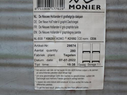 Dakpannen Monier grafietgrijs, Doe-het-zelf en Verbouw, Dakpannen en Dakbedekking, Nieuw, Dakpannen, Steen of Klei, Grijs, Ophalen