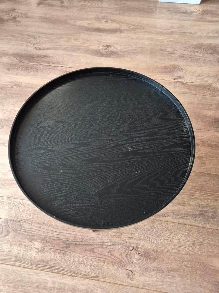 Zwarte Wooods Bijzettafel - Vintage Stijl, Huis en Inrichting, Tafels | Salontafels, Gebruikt, Minder dan 50 cm, 50 tot 100 cm