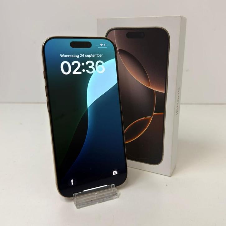 Apple iPhone 16 Pro 128GB Desert Titanium 94% | Gebruikt, Telecommunicatie, Mobiele telefoons | Apple iPhone, Zo goed als nieuw