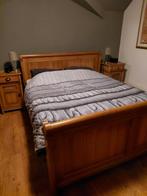 2 persoons eiken bed 160/200 met bijbehorende nachtkastjes, Huis en Inrichting, Slaapkamer | Complete slaapkamers, Ophalen of Verzenden