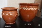 Workumer aardewerk bloempotten uit Friesland, Gebruikt, Rond, Minder dan 40 cm, Aardewerk