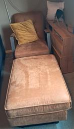 Fauteuil met hocker z.g.a.n, Huis en Inrichting, Fauteuils, Ophalen of Verzenden, Zo goed als nieuw, 75 tot 100 cm, 50 tot 75 cm